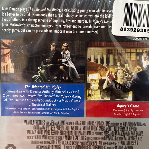 2-DVD Set: The Talented Mr. Ripley & Ripley’s Game - Picture 2 of 2